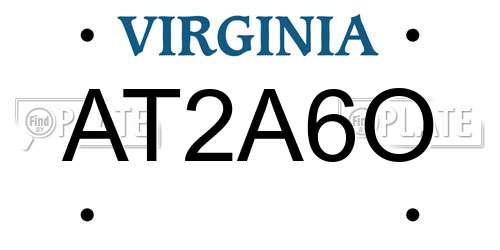 AT2A6O Virginia License Plate