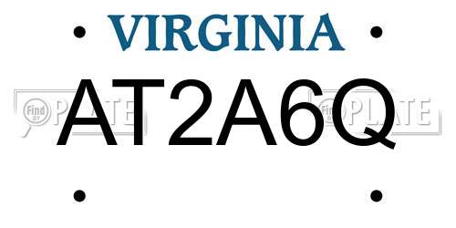 AT2A6Q Virginia License Plate