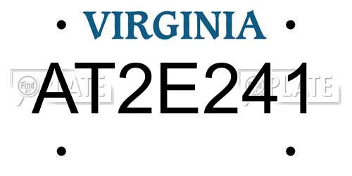 AT2E241 Virginia License Plate