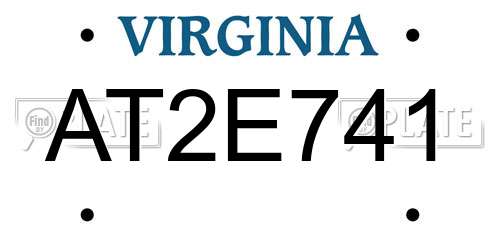 AT2E741 Virginia License Plate