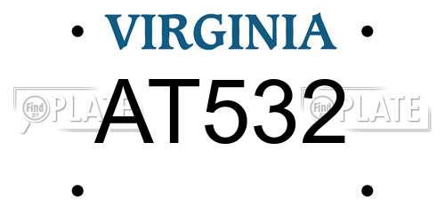 AT532 Virginia License Plate