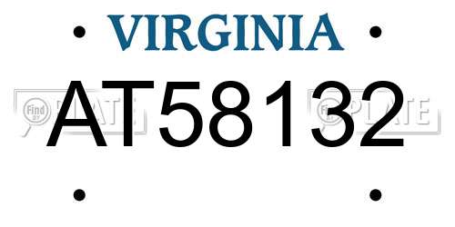 AT58132 Virginia License Plate