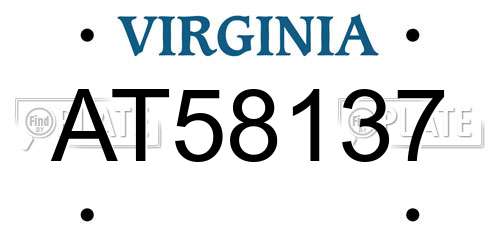 AT58137 Virginia License Plate