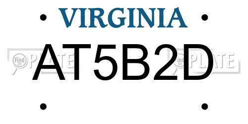 AT5B2D Virginia License Plate