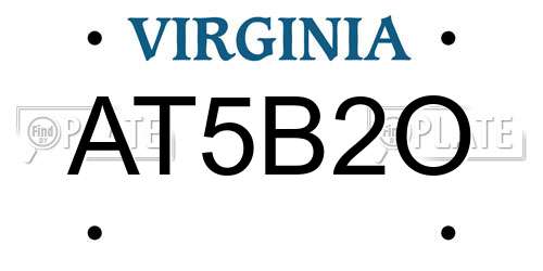 AT5B2O Virginia License Plate