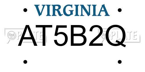 AT5B2Q Virginia License Plate
