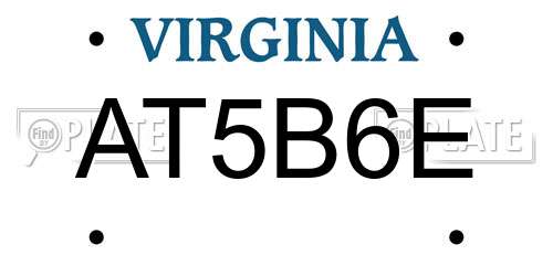 AT5B6E Virginia License Plate