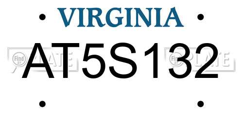 AT5S132 Virginia License Plate