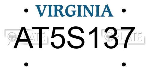 AT5S137 Virginia License Plate