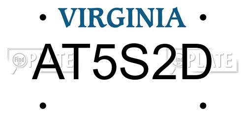 AT5S2D Virginia License Plate