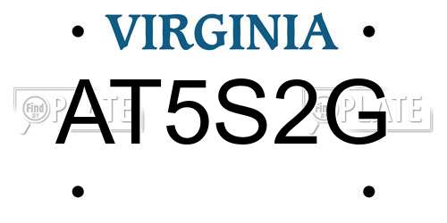 AT5S2G Virginia License Plate
