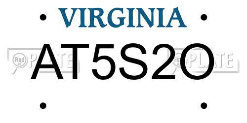 AT5S2O Virginia License Plate