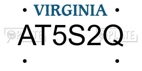 AT5S2Q Virginia License Plate