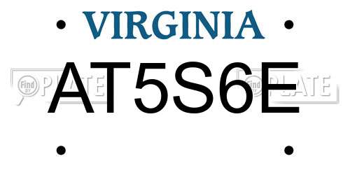 AT5S6E Virginia License Plate