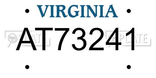 AT73241 Virginia License Plate