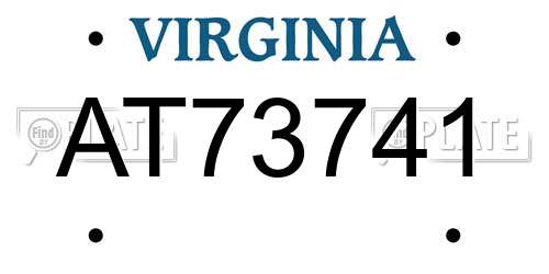 AT73741 Virginia License Plate