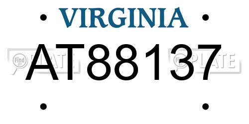 AT88137 Virginia License Plate