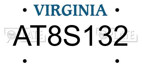 AT8S132 Virginia License Plate