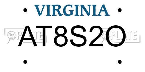 AT8S2O Virginia License Plate