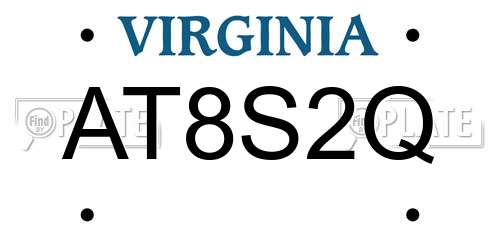 AT8S2Q Virginia License Plate