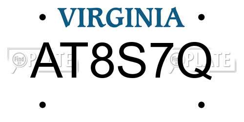 AT8S7Q Virginia License Plate