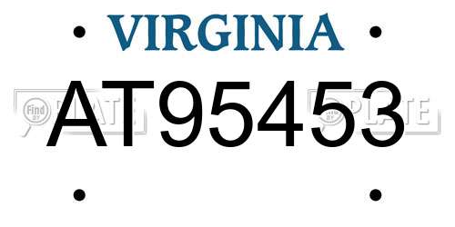 AT95453 Virginia License Plate