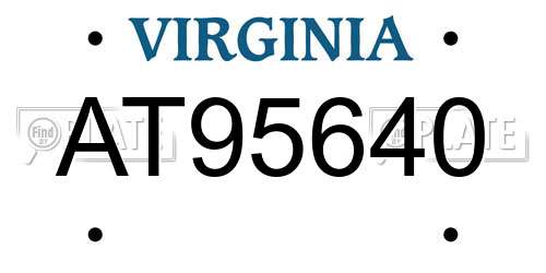 AT95640 Virginia License Plate
