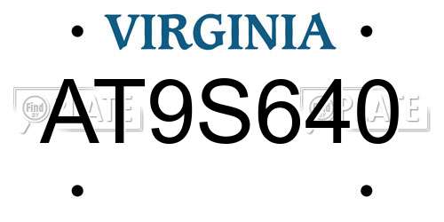 AT9S640 Virginia License Plate