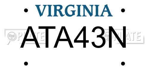 ATA43N Virginia License Plate