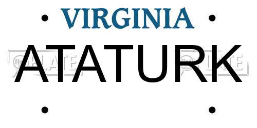ATATURK Virginia License Plate
