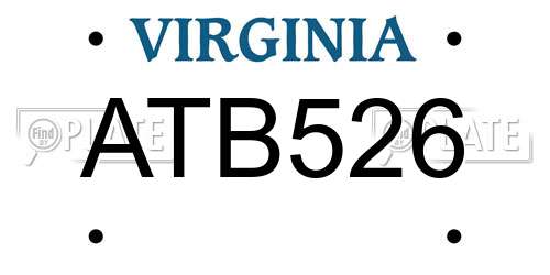 ATB526 Virginia License Plate