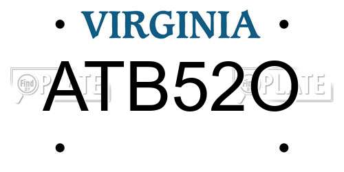 ATB52O Virginia License Plate