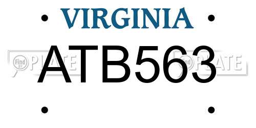 ATB563 Virginia License Plate