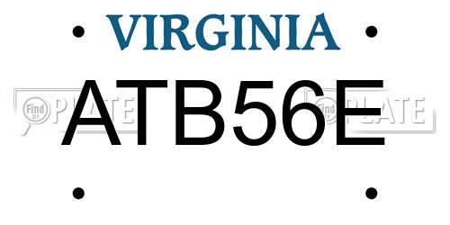 ATB56E Virginia License Plate