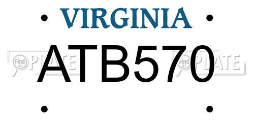 ATB570 Virginia License Plate