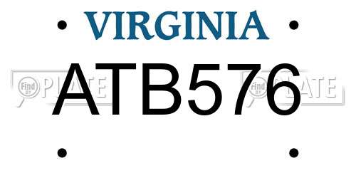 ATB576 Virginia License Plate
