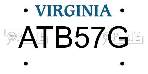 ATB57G Virginia License Plate