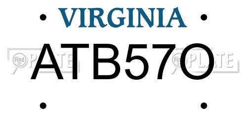 ATB57O Virginia License Plate