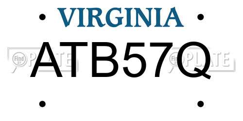 ATB57Q Virginia License Plate
