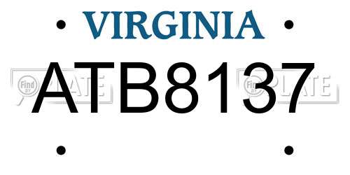 ATB8137 Virginia License Plate