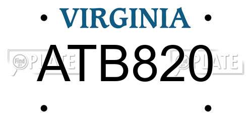 ATB820 Virginia License Plate