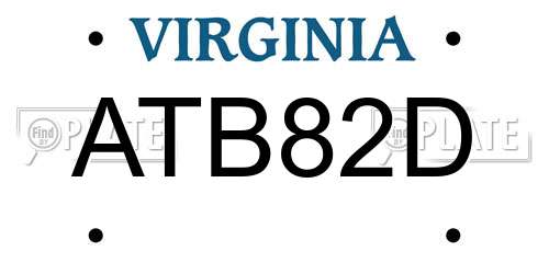 ATB82D Virginia License Plate