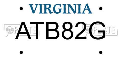 ATB82G Virginia License Plate