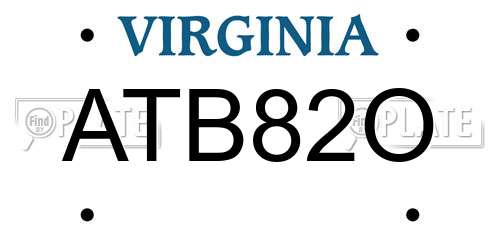 ATB82O Virginia License Plate