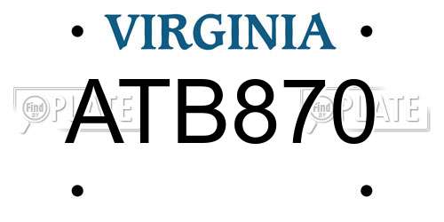ATB870 Virginia License Plate