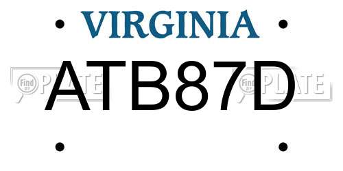 ATB87D Virginia License Plate