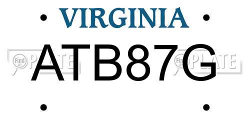 ATB87G Virginia License Plate