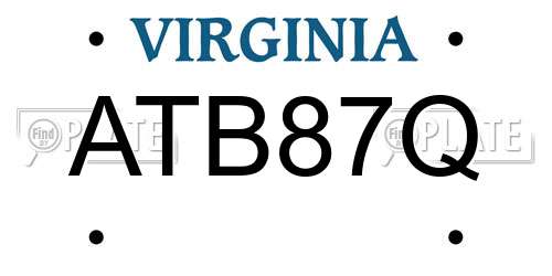 ATB87Q Virginia License Plate