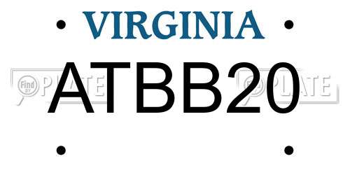ATBB20 Virginia License Plate