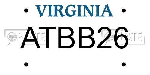 ATBB26 Virginia License Plate